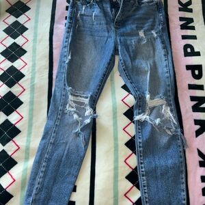 Women's Distressed Blue Jeans